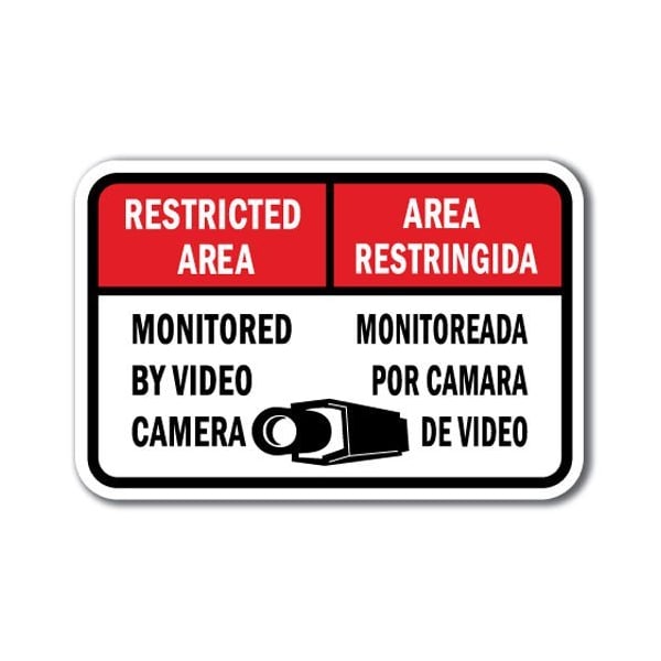 Signmission Safety Sign, 12 in Height, Aluminum, Video Surv - Restringid A-1218 Video Surv - Restringid - main